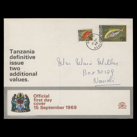 Tanzania 1969 Fishes definitives first day cover, NAIROBI