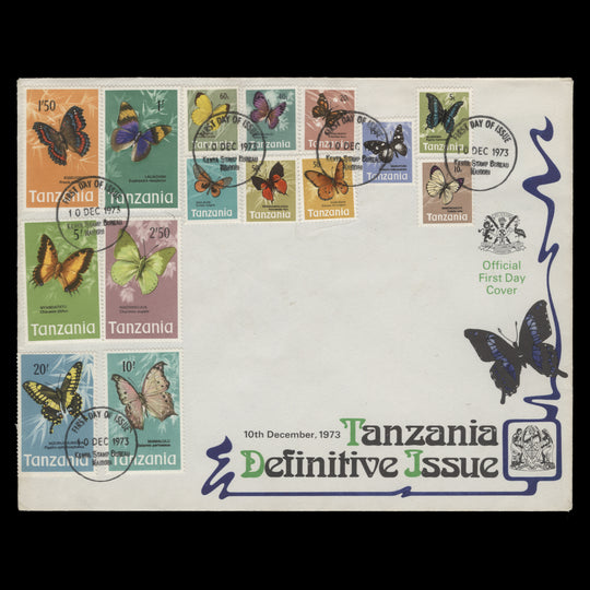 Tanzania 1973 Butterflies definitives first day cover
