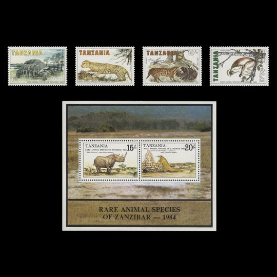 Tanzania 1985 (MNH) Rare Animals of Zanzibar set and miniature sheet