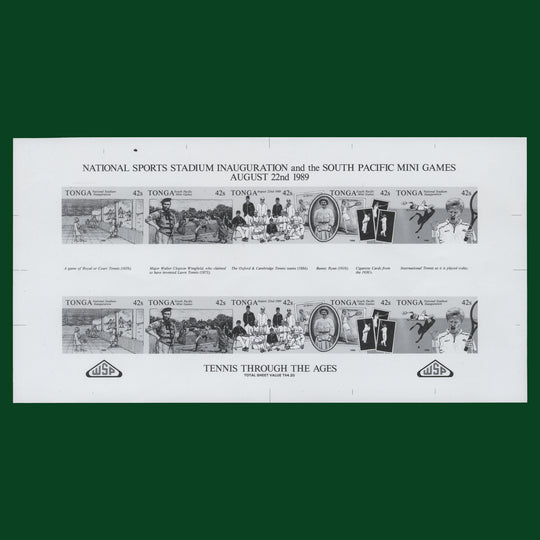 Tonga 1989 Tennis Through the Ages photo proof sheetlet