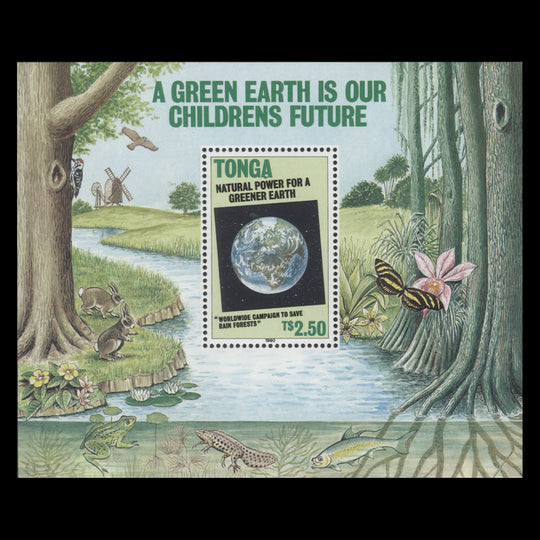 Tonga 1990 (MNH) Alternative Sources of Electricity miniature sheet