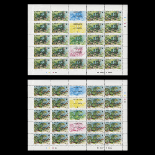 Tonga 1990 (MNH) Banded Iguana SPECIMEN panes