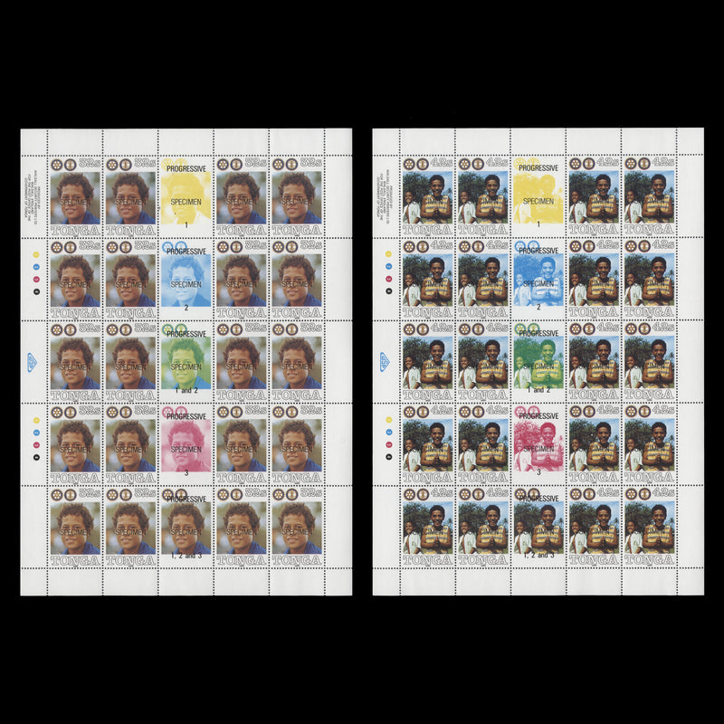 Tonga 1990 (MNH) Christmas/Rotary Interact Project SPECIMEN sheets