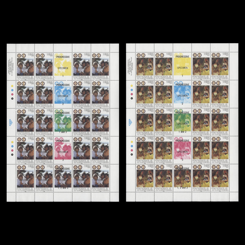 Tonga 1990 (MNH) Christmas/Rotary Interact Project SPECIMEN sheets
