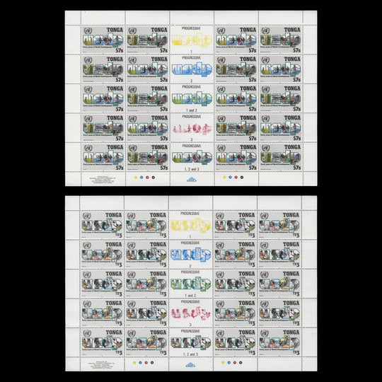 Tonga 1990 (MNH) UN Development Programme Anniversary SPECIMEN sheets