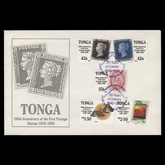 Tonga 1990 Penny Black Anniversary first day cover, NUKU'ALOFA