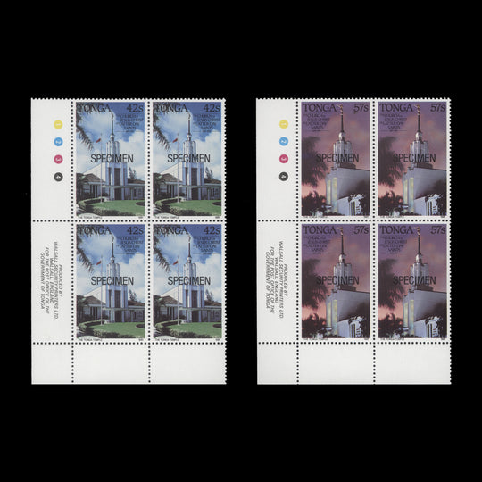 Tonga 1991 (MNH) Church of Latter Day Saints Centenary SPECIMEN blocks