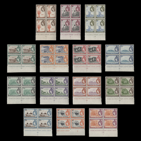 Tristan da Cunha 1954 (MNH) Definitives imprint blocks