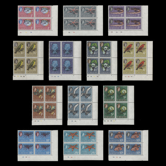 Tristan da Cunha 1963 (MNH) Resettlement Provisionals plate blocks