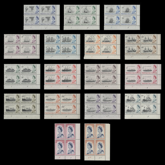 Tristan da Cunha 1965-67 (MNH) Ships Definitives plate blocks