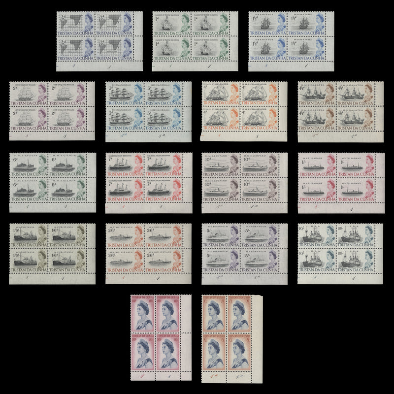 Tristan da Cunha 1965-67 (MNH) Ships Definitives plate blocks