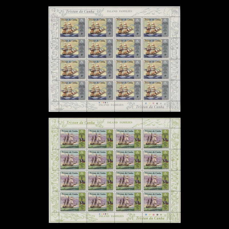 Tristan da Cunha 1971 (MNH) Island Families panes of 20 stamps