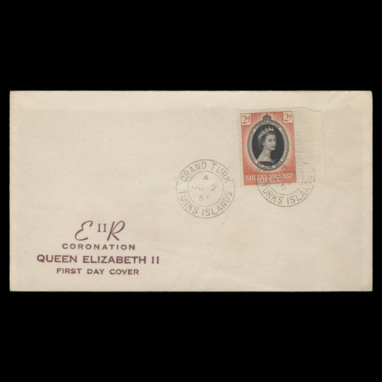 Turks & Caicos Islands 1953 Coronation first day cover, GRAND TURK