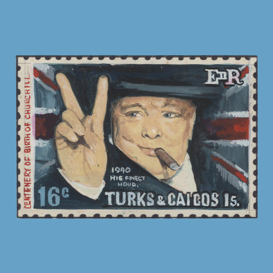 Turks & Caicos Islands 1974 Churchill Birth Centenary unadopted watercolour essay