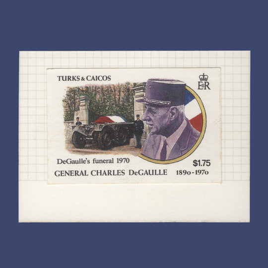 Turks & Caicos Islands 1991-93 Charles de Gaulle Birth Centenary unadopted design