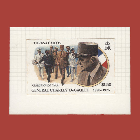 Turks & Caicos Islands 1991-93 Charles de Gaulle Birth Centenary unadopted design