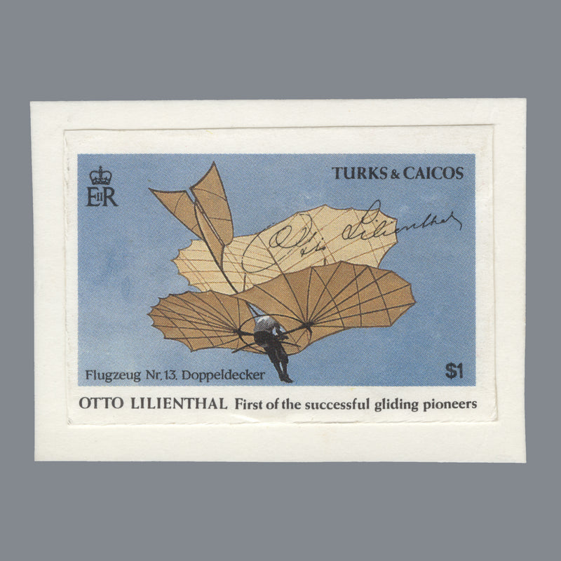 Turks & Caicos Islands 1991-93 Otto Lilienthal Gliding Centenary unadopted design