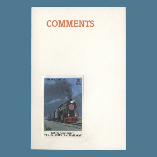 Turks & Caicos Islands 1991-93 Trans-Siberian Railway Anniversary unadopted design
