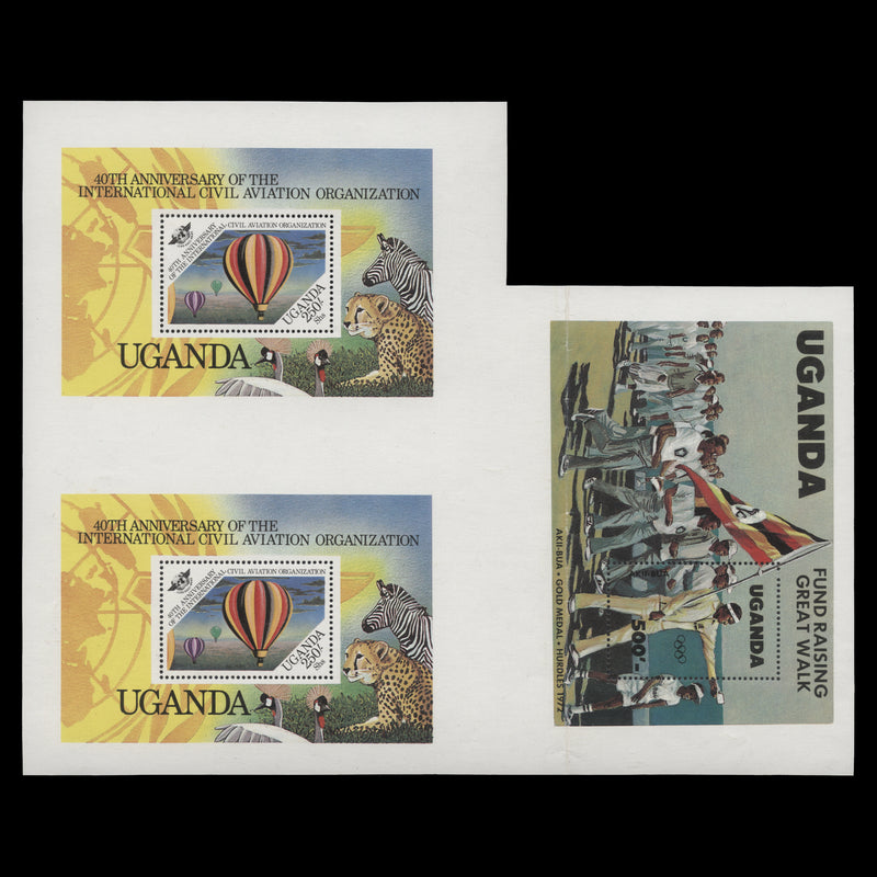 Uganda 1984 Olympic Games/ICAO Anniversary uncut miniature sheets