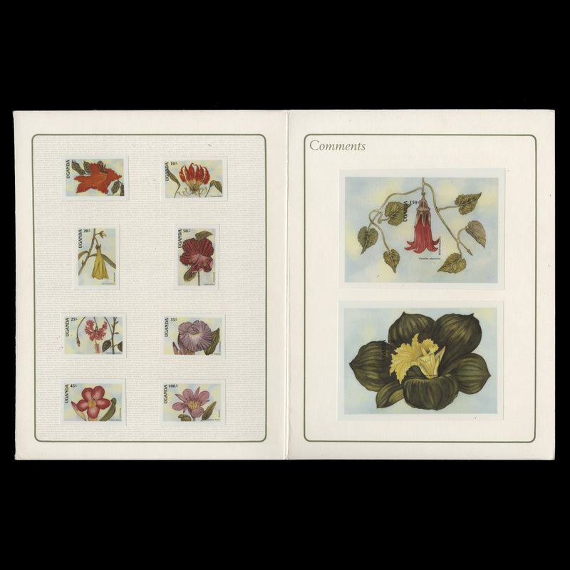 Uganda 1988 Flowers proofs in presentation folder