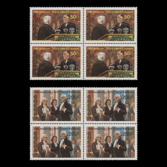 Uganda 1982 (MNH) Washington/Roosevelt Birth Anniversaries blocks