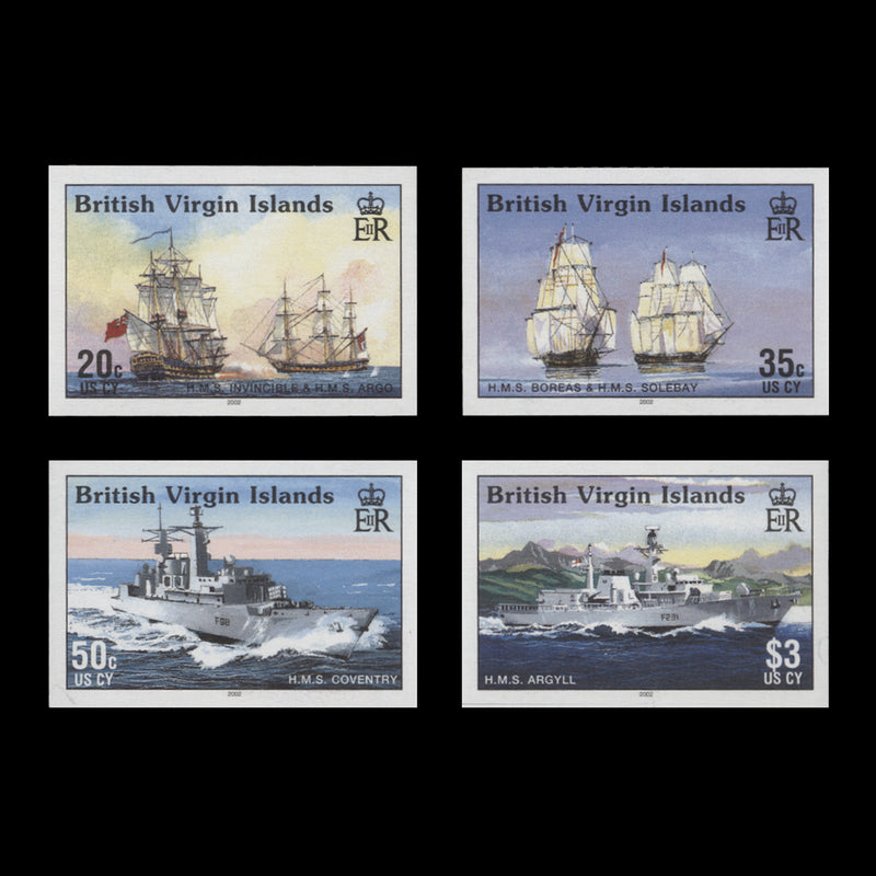 British Virgin Islands 2002 Royal Navy Ships imperforate proof singles