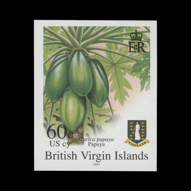 British Virgin Islands 2005 Papaya imperforate proof single