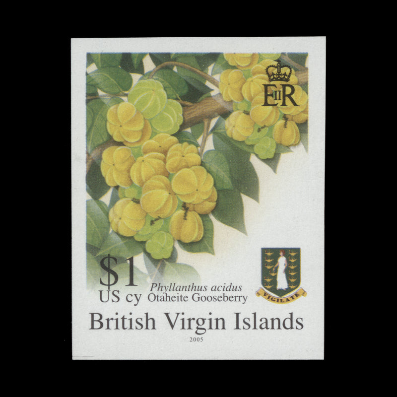 British Virgin Islands 2005 Otaheite Gooseberry imperforate proof single