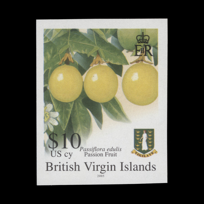 British Virgin Islands 2005 Passion Fruit imperforate proof single