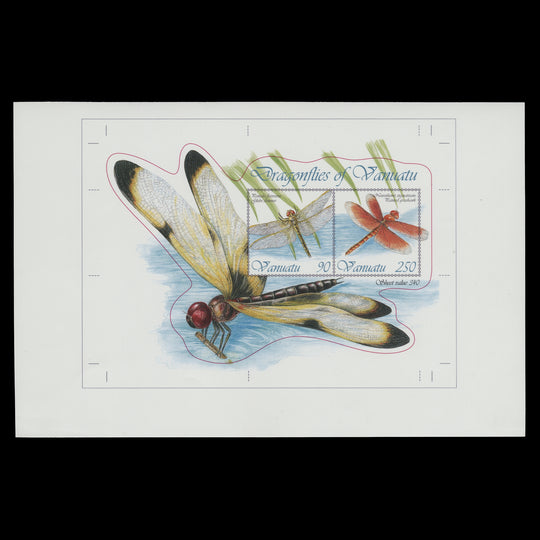 Vanuatu 2012 Dragonflies imperf and uncut proof miniature sheet