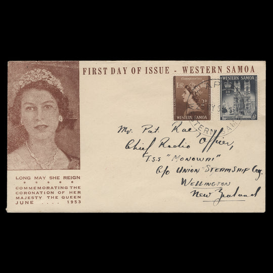Samoa 1953 Coronation first day cover, APIA