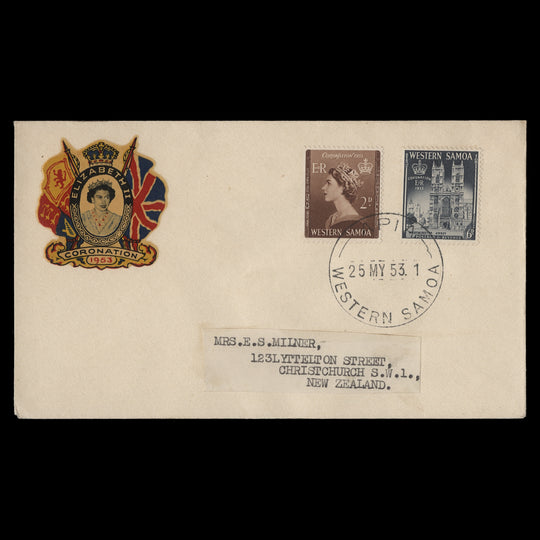 Samoa 1953 Coronation first day cover, APIA
