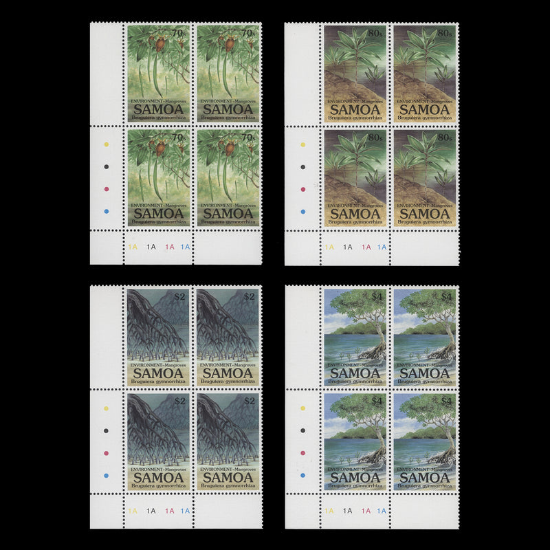 Samoa 1998 (MNH) Mangroves traffic light/plate blocks