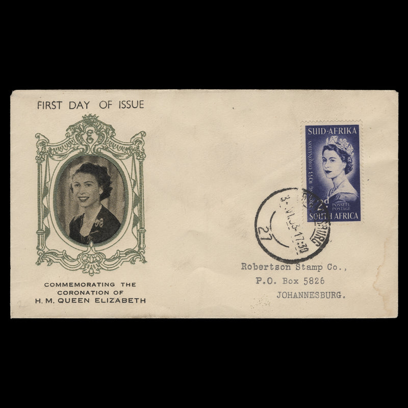 South Africa 1953 (FDC) 2d Coronation, JOHANNESBURG