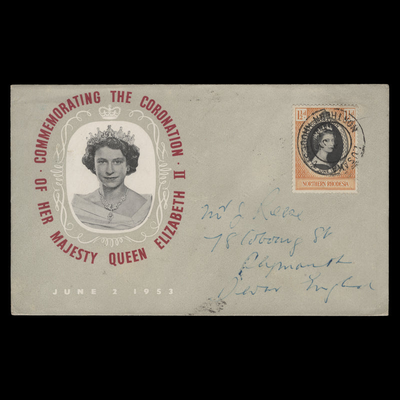 Northern Rhodesia 1953 (FDC) 1½d Coronation, LUSAKA