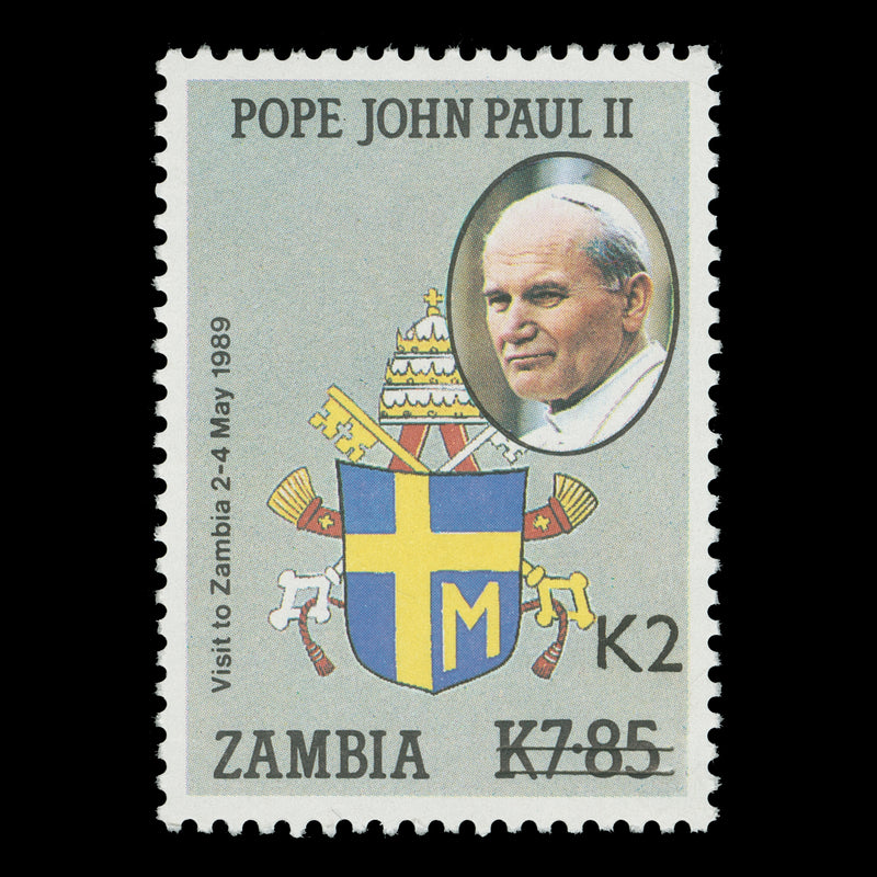 Zambia 1991 (MNH) K2/K7.85 Pope John Paul II Visit