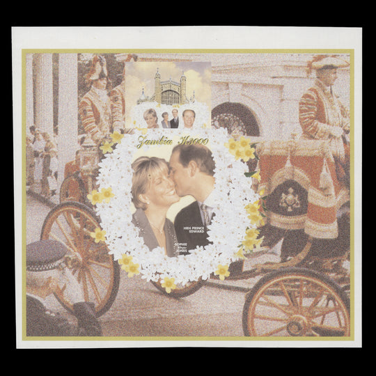Zambia 1999 Royal Wedding imperf proof miniature sheet