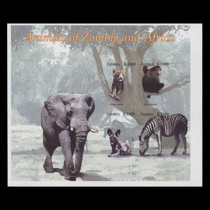Zambia 2005 Mammals imperforate proof miniature sheet