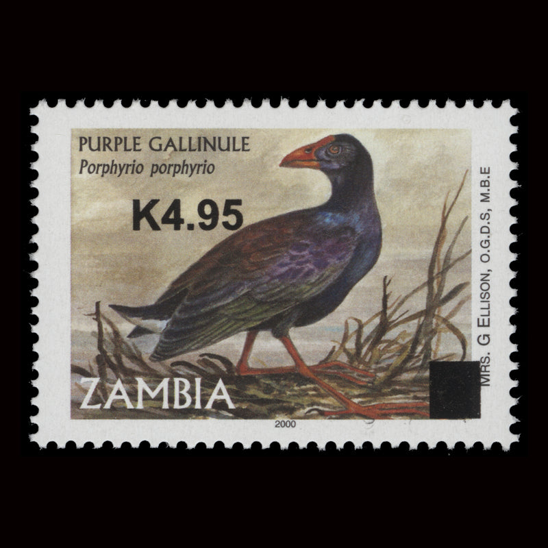 Zambia 2014 (MNH) K4.95/C Purple Gallinule provisional