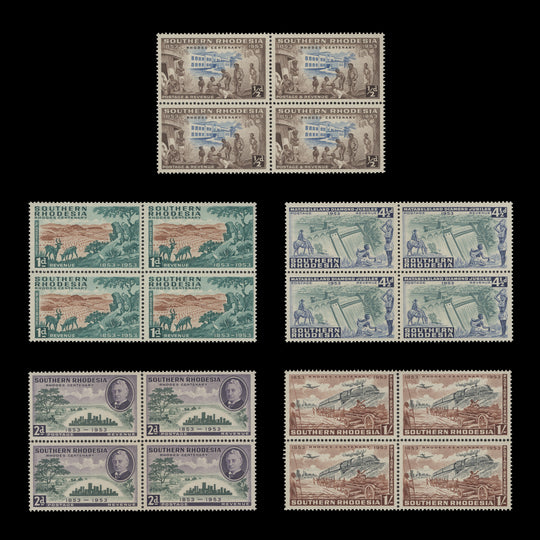 Southern Rhodesia 1953 (MNH) Rhodes Centenary blocks