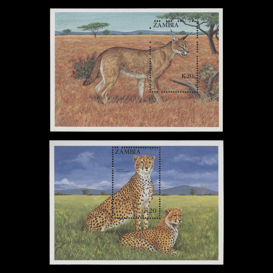 Zambia 1987 (MNH) Black Lechwe Predators miniature sheets