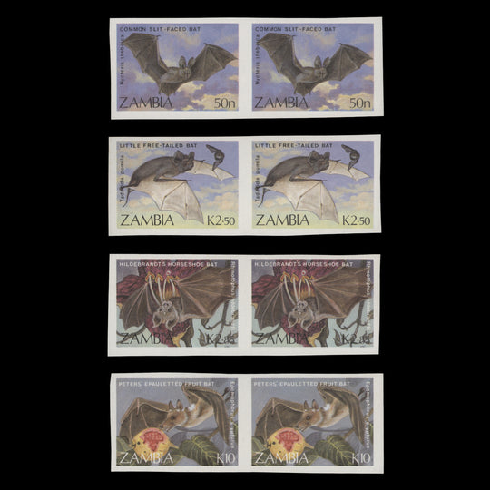 Zambia 1989 Bats imperforate proof pairs