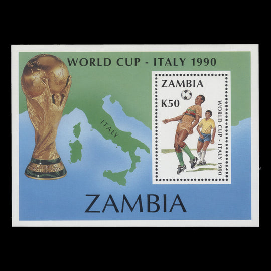 Zambia 1990 (MNH) World Cup Football, Italy miniature sheet