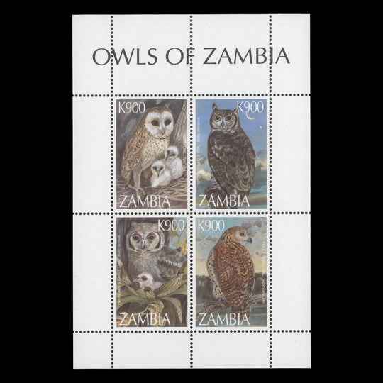 Zambia 1997 (MNH) Owls miniature sheet