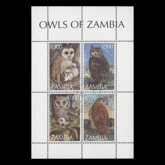 Zambia 1997 (Used) Owls miniature sheet