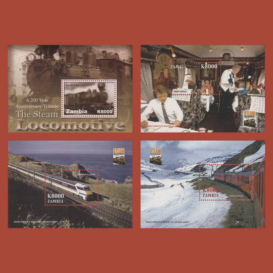 Zambia 2005 (MNH) Steam Locomotives Bicentenary miniature sheets