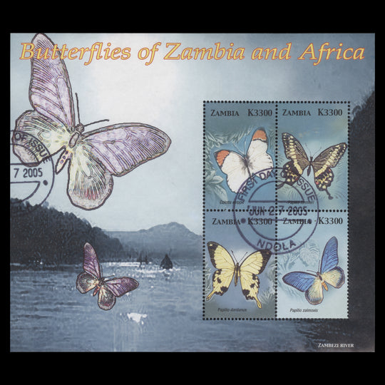 Zambia 2005 (Used) Butterflies & Moths sheetlet
