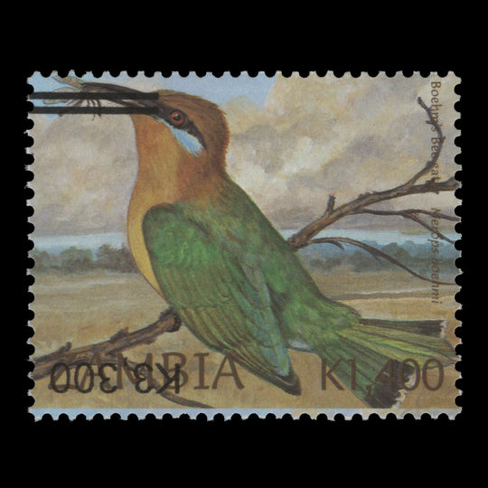 Zambia 2007 (Variety) K3,300/K1,400 Boehm's Bee-Eater with inverted surcharge