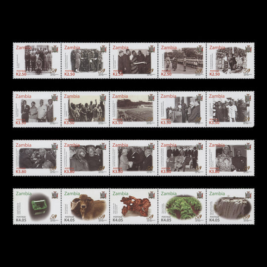 Zambia 2014 (MNH) Independence Anniversary strips