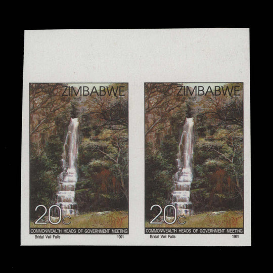 Zimbabwe 1991 Bridal Veil Falls imperf proof pair